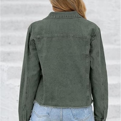 Denim Jacket for Women Distressed Jean Jackets Button Up Vintage Western Trucker Jacket