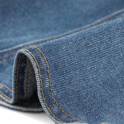 Denim Jacket for Women's Collarless  Cardigan 3/4 Sleeve Crop Jean Jackets