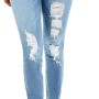 Women's Ripped Boyfriend Jeans Stretch Skinny Jean Trendy Distressed Straight Leg Jeans with Holes
