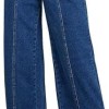 Womens High Waisted Wide Leg Jeans Cropped Straight Leg Denim Pants