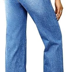 Straight Leg Jeans for Women,High Waisted Wide Leg Loose Microelastic Boyfried Denim Pants