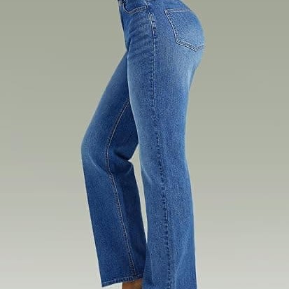 Straight Leg Jeans for Women,High Waisted Wide Leg Loose Microelastic Boyfried Denim Pants