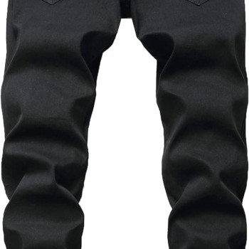 Men's Slim Fit Jeans Ripped Skinny Jeans, Fashion Biker Jeans Stretch Moto Cargo Denim Pants