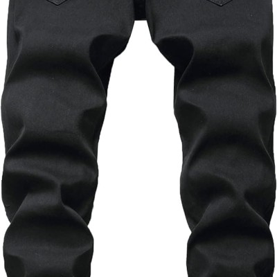 Men's Slim Fit Jeans Ripped Skinny Jeans, Fashion Biker Jeans Stretch Moto Cargo Denim Pants