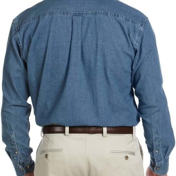Men's Denim Shirt Long Sleeve Button Up Shirt Fit Casual Jeans Shirts