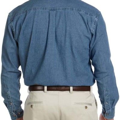 Men's Denim Shirt Long Sleeve Button Up Shirt Fit Casual Jeans Shirts