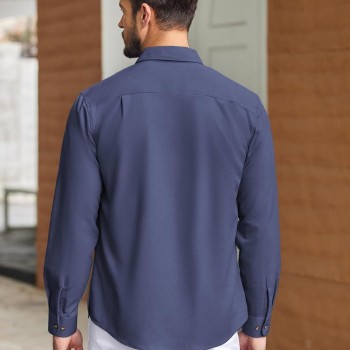 Mens Casual Button Down Shirts Long Sleeve Wrinkle-Free Shirt Lightweight Shirt Jacket