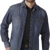 Men's Retro Two Pocket Long Sleeve Snap Shirt
