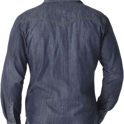 Men's Retro Two Pocket Long Sleeve Snap Shirt