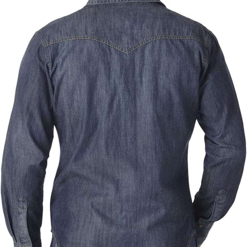 Men's Retro Two Pocket Long Sleeve Snap Shirt