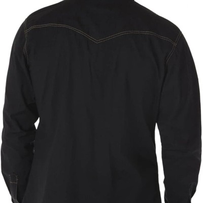 Men's Retro Two Pocket Long Sleeve Snap Shirt